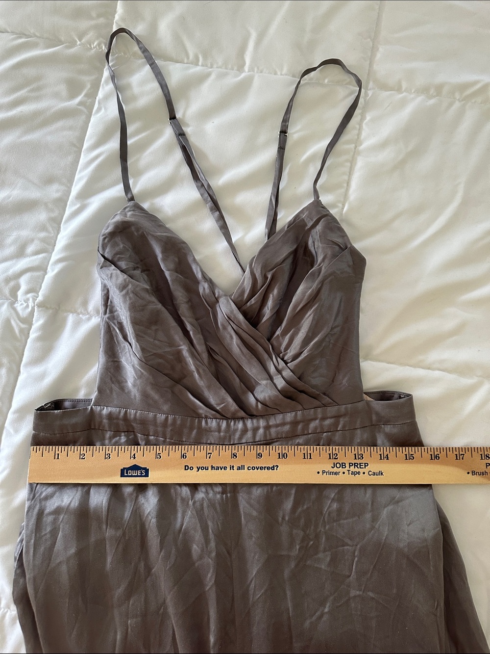 FAME AND PARTNERS The Armelle Wide Leg Shimmery Silver JUMPSUIT MID GREY(Z) - Picture 10 of 14